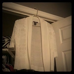 White Cardigan with Eyelet detail